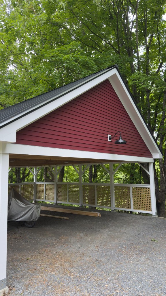 Carport gable after exterior painting by Servidori Painting