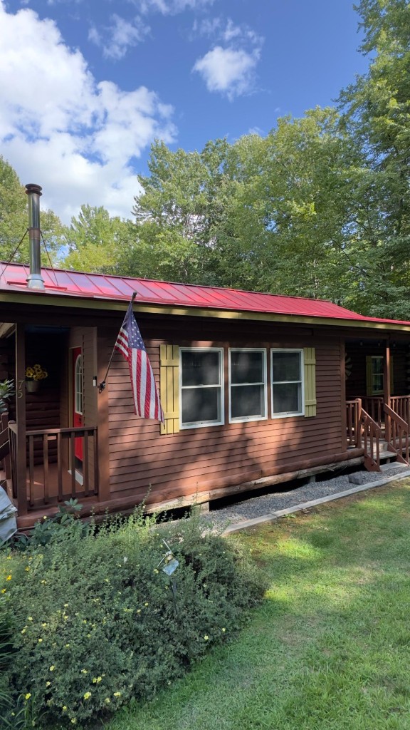 Cabin metal roof after coating by Servidori Painting
