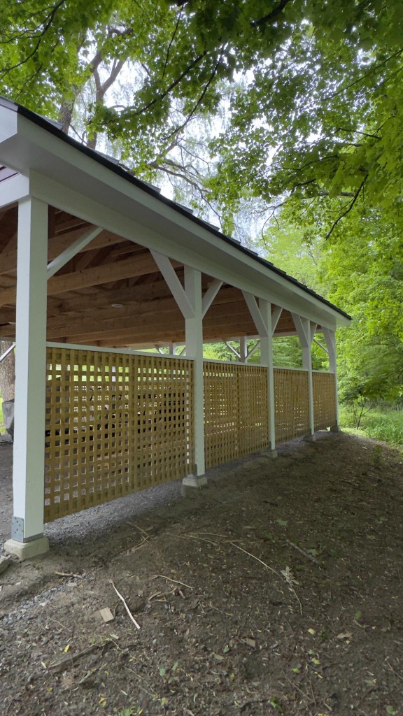 Pavilion frame after exterior painting by Servidori Painting