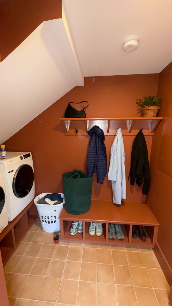 Mudroom nook after interior painting by Servidori Painting